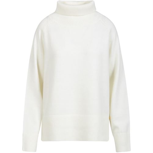 COSTER COPENHAGEN STRIK, SWEATER MED HØJ HALS, WHITE